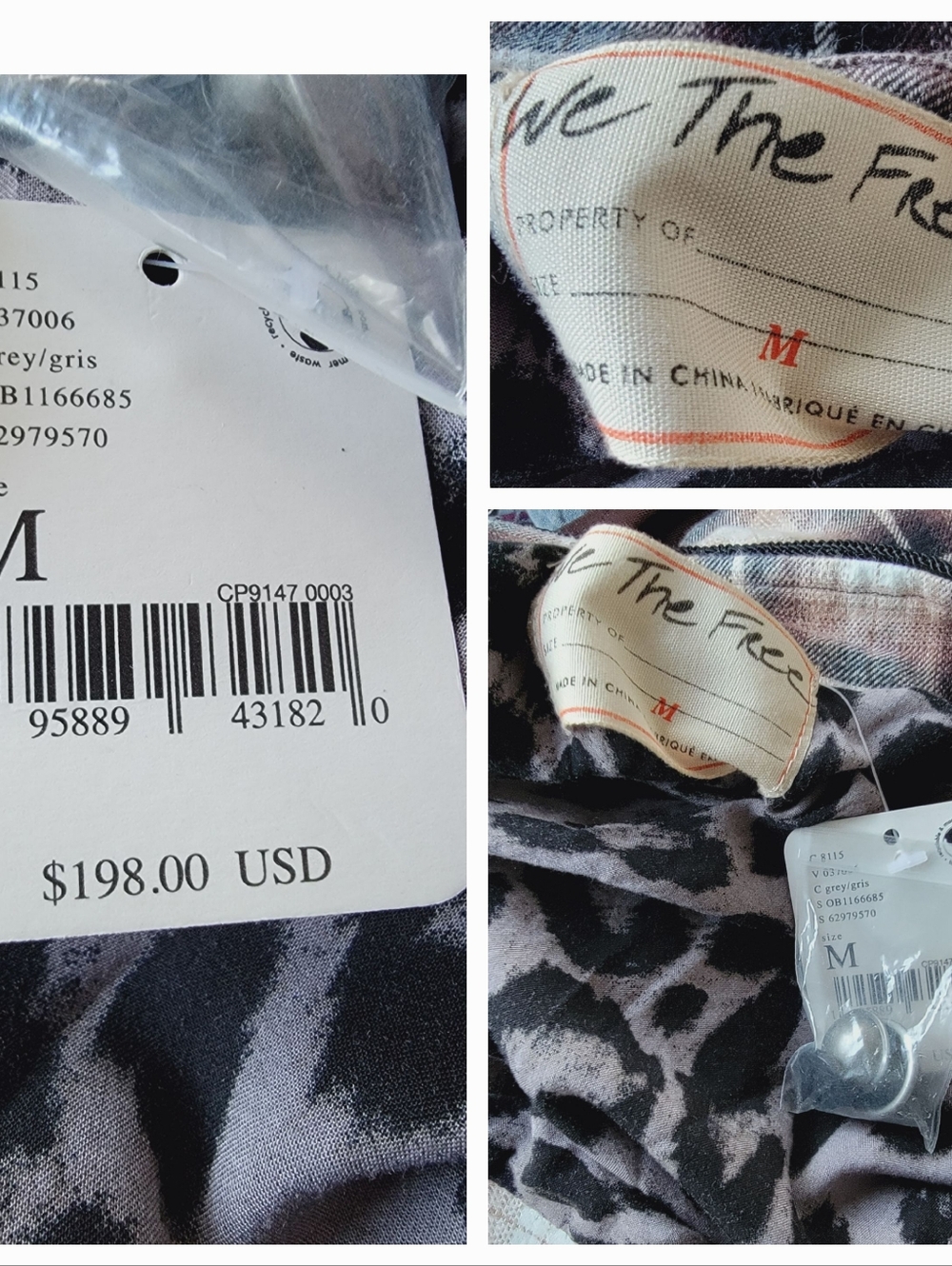We The Free People ODESSA Military Style Plaid Trench Coat Duster Jacket READ!! - Picture 14 of 16